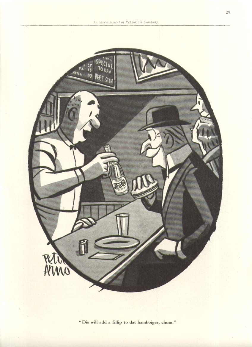 Image for A filip to dat hamboiger Pepsi-Cola ad 1942 Peter Arno