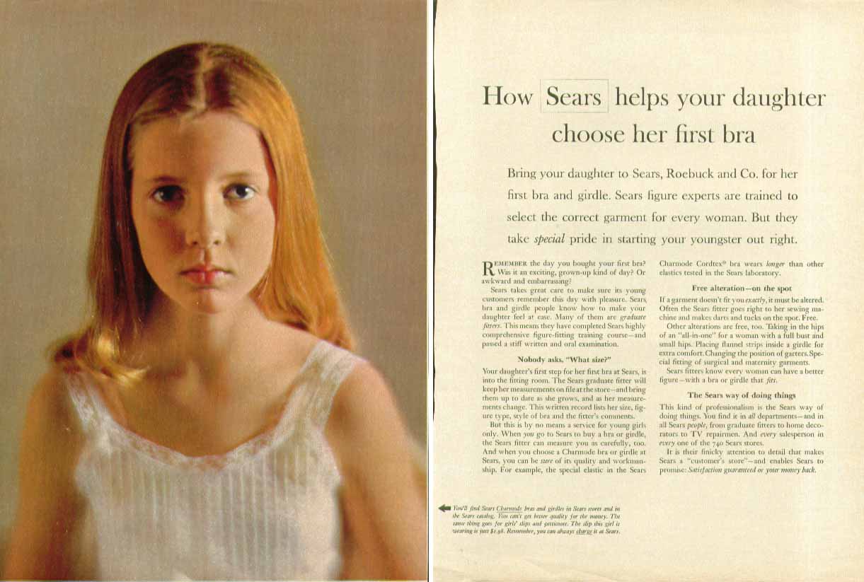 How Sears Helps Your Daughter Choose Her First Bra Ad 1962 Ebay