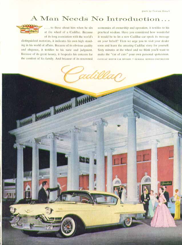 Image for A Man Needs No Introduction Cadillac 4-door hardtop ad 1957