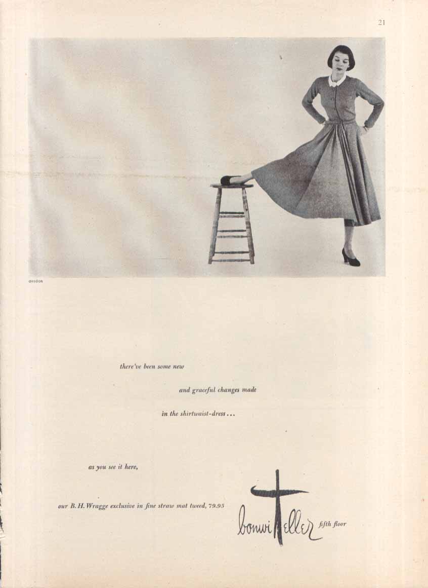 Image for Bonwit Teller shirtwaist dress ad 1947 Richard Avedon