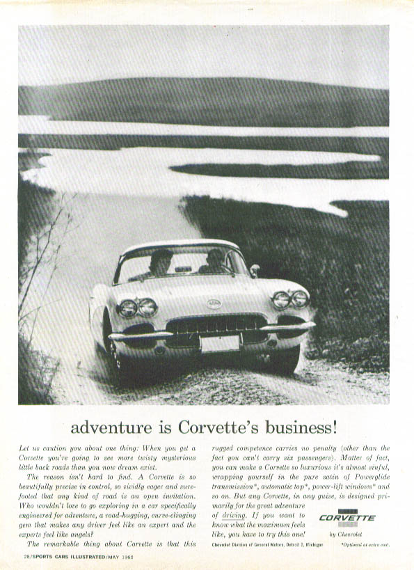 Image for Adventure is Corvette's business! 1960 Corvette ad