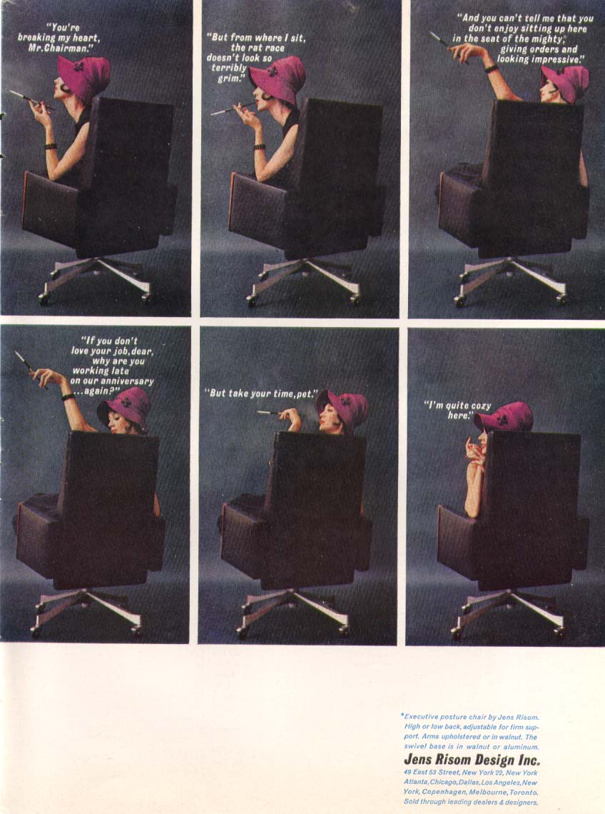 Image for Executive posture chair by Jens Risom Design ad 1961
