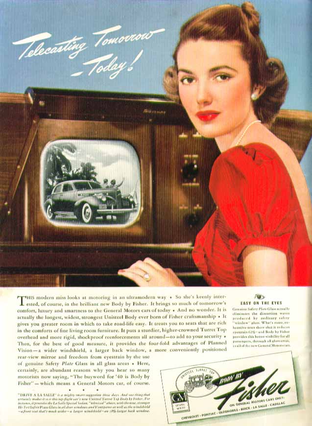 Image for Telecasting Tomorrow - Today! La Salle in Body by Fisher ad 1940 television