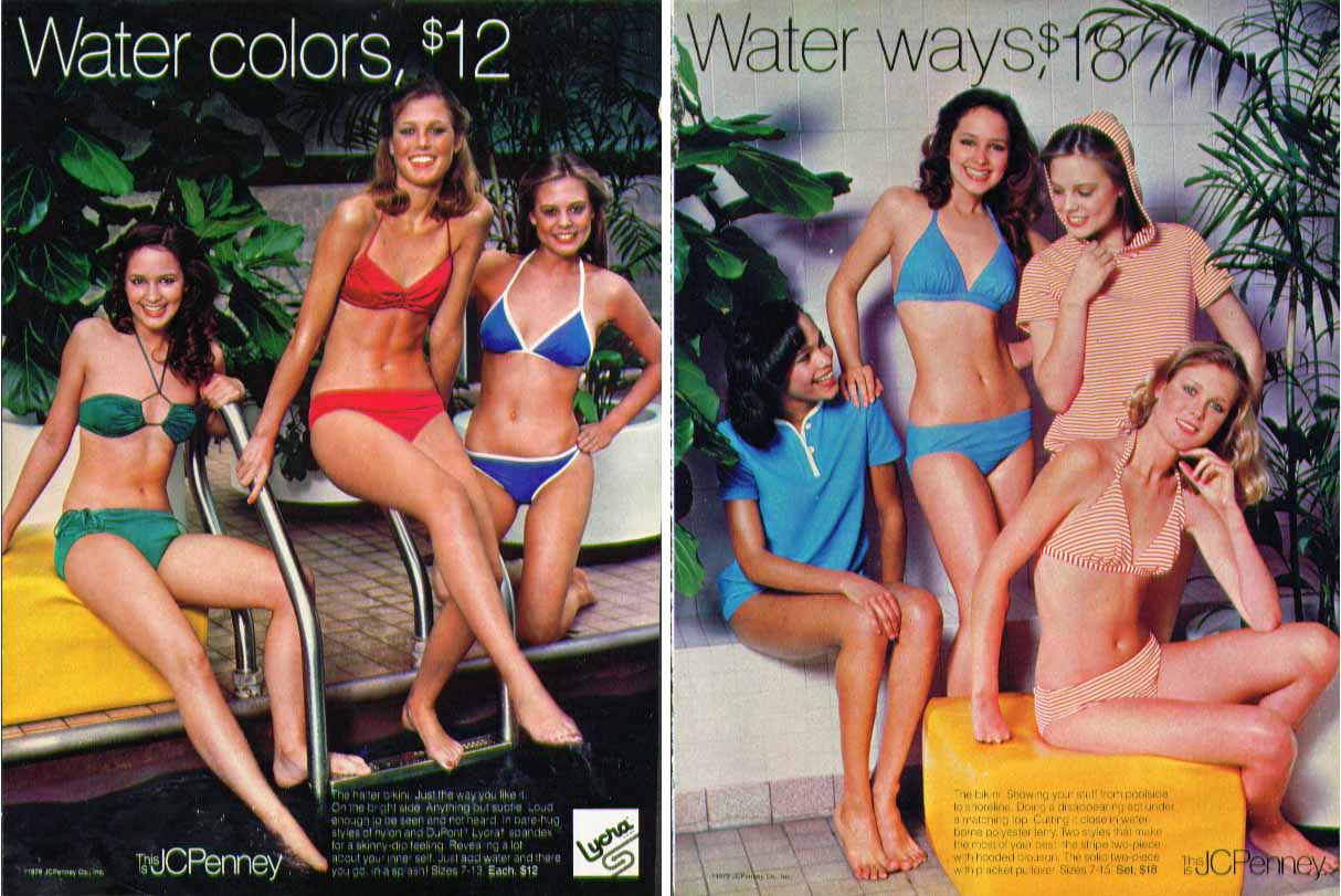 Uitbarsten Monografie Daarom Water colors $12 Water ways $19 J C Penney swimsuit ad 1979