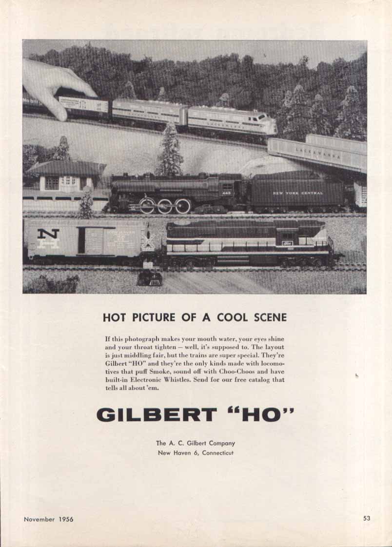 Image for Gilbert HO Hot Picture of Cool Scene toy train ad 1956