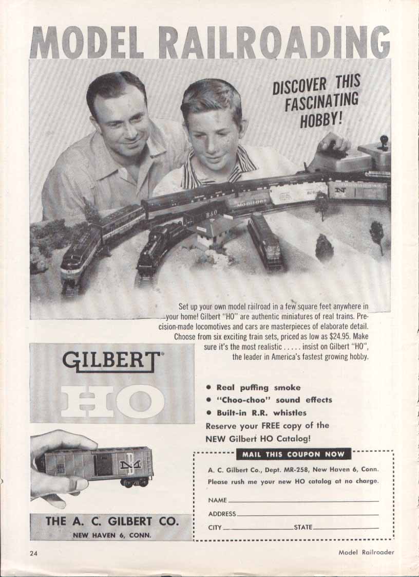 Image for Gilbert HO Fascinating Hobby! Toy train ad 1958