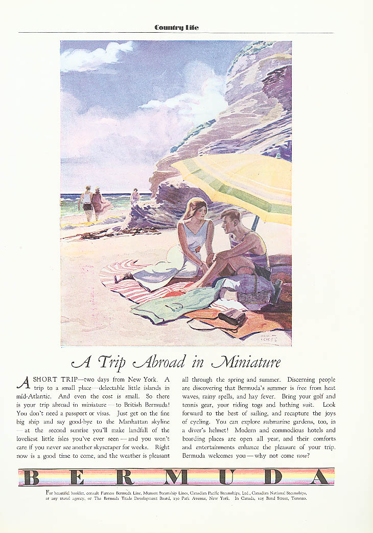 Image for A Trip Abroad in Miniature Bermuda tourism ad 1931