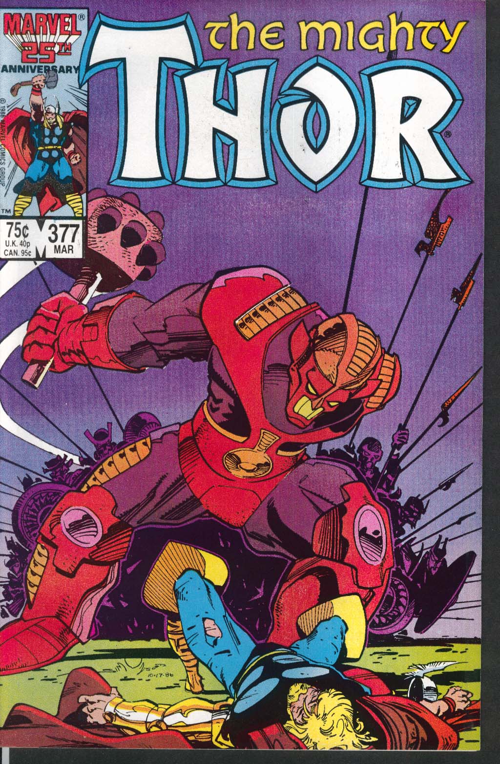 Mighty THOR #377 Marvel comic book 3 1987