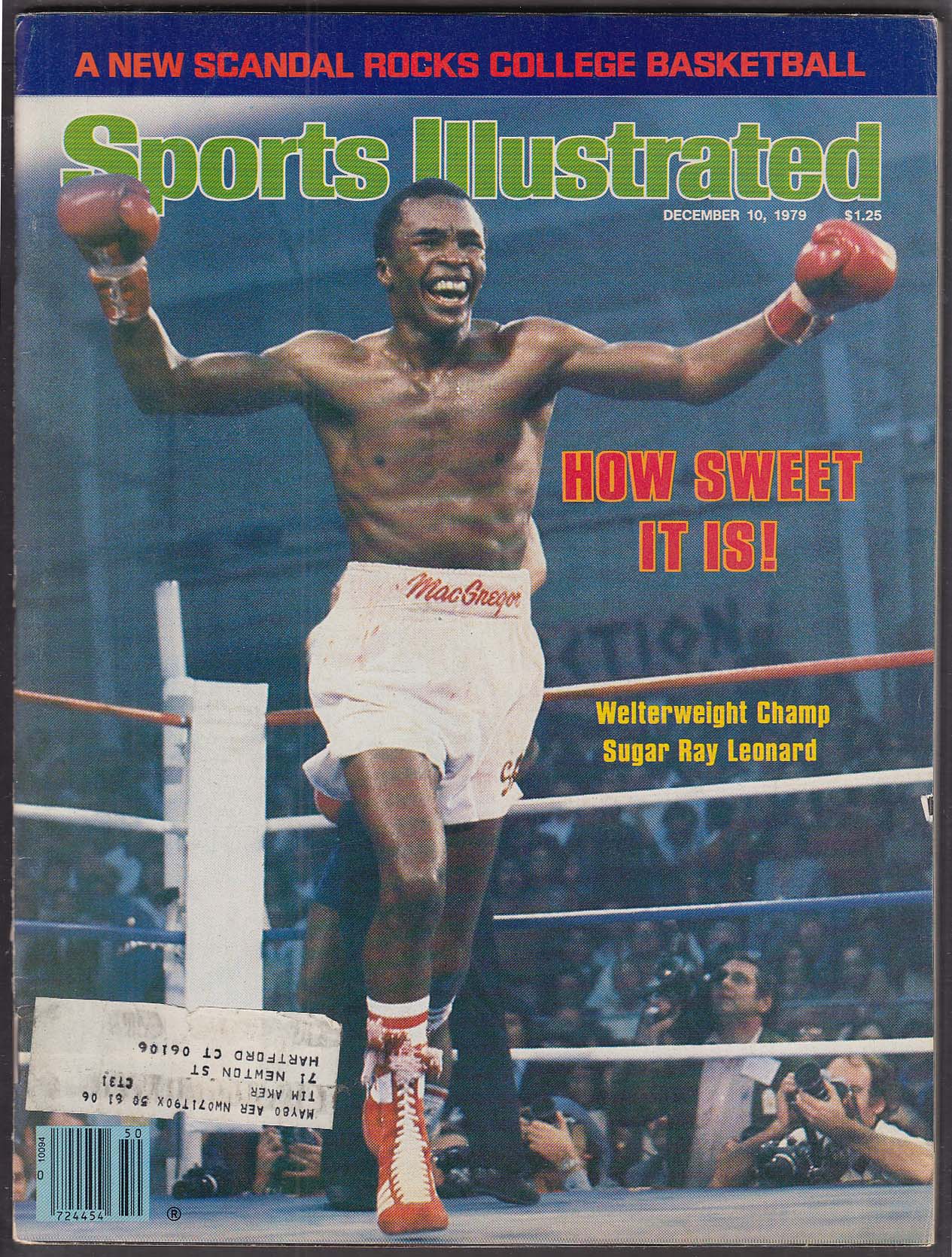 SPORTS ILLUSTRATED Sugar Ray Leonard welterweight champ 12/10 1979