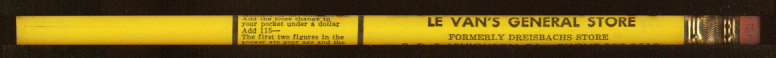 Image for Le Van's General Store Lehighton PA ad pencil