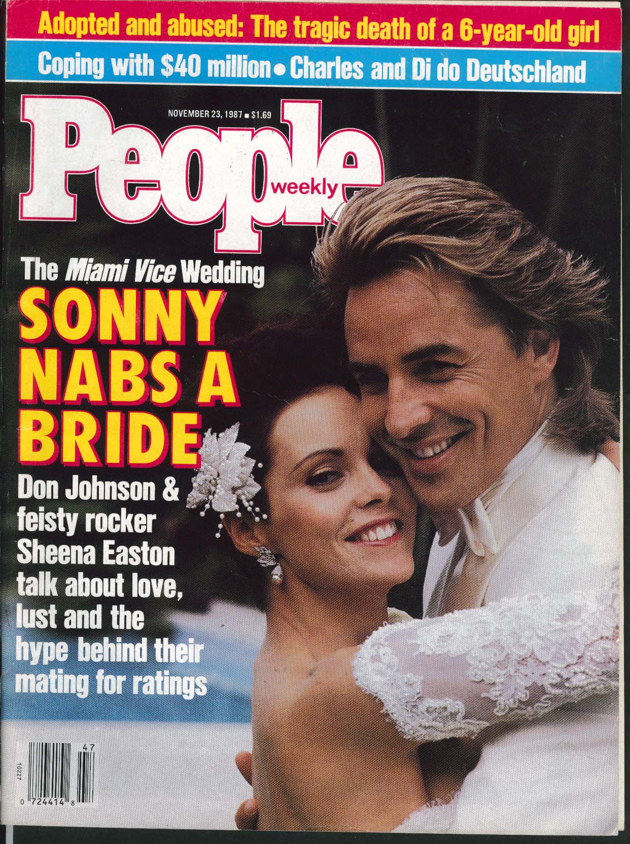 PEOPLE Don Johnson Shena Easton wedding ++ 11/23 1987.