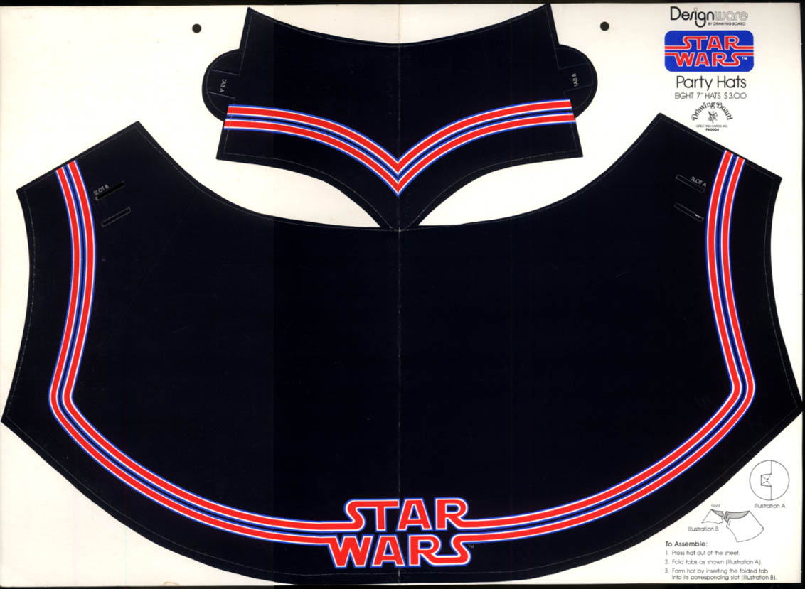 Designware Star Wars 7" Party Hat by Drawing Board 1977 unused