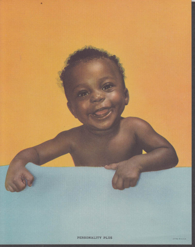 Image for "Personality Plus" black baby calendar print 1950s