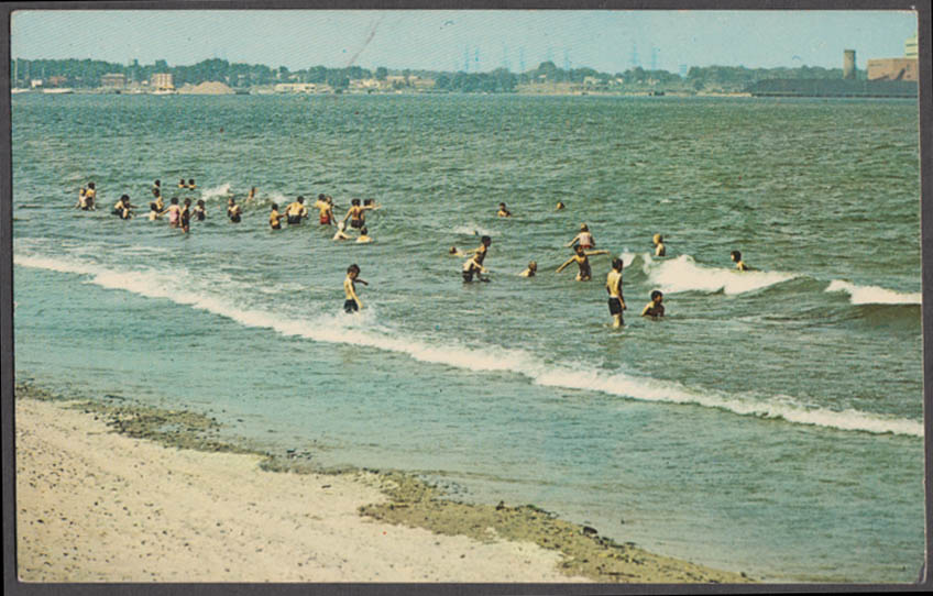 Dunkirk Harbor at Wright Park Beach Dunkirk NY postcard 1960s