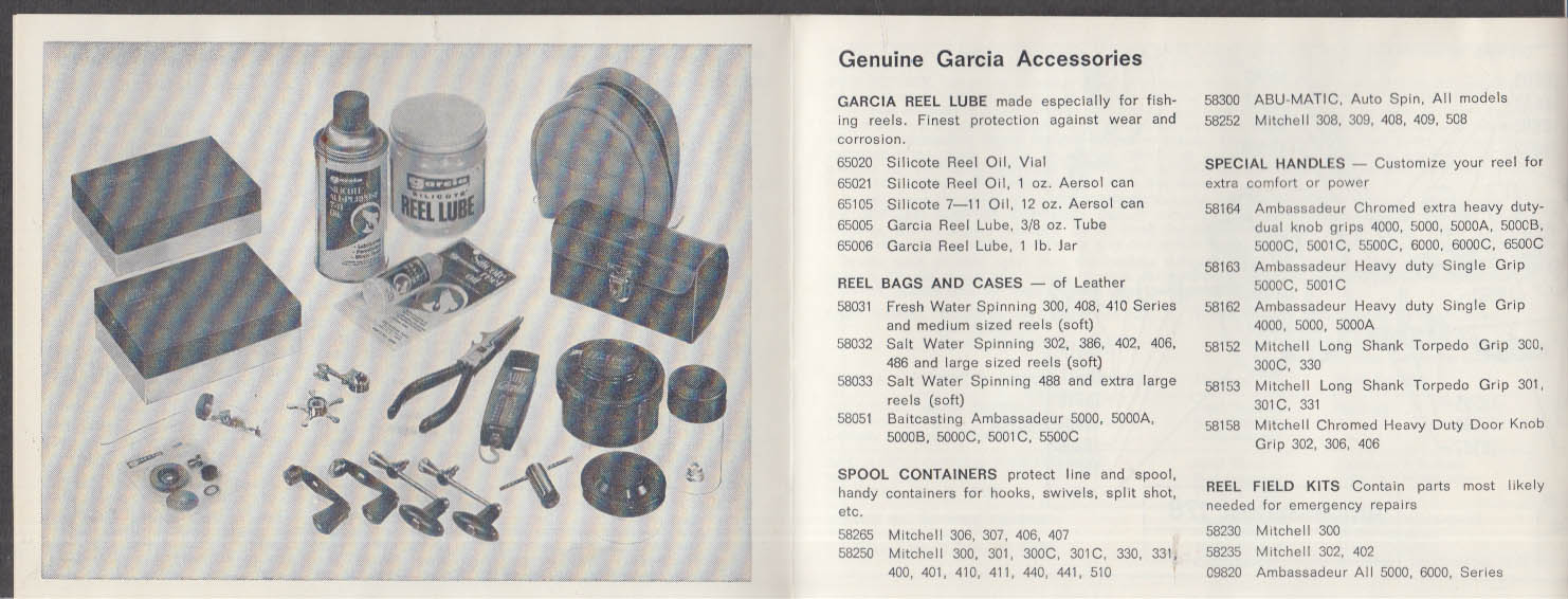 Garcia Ambassadeur 178 Fishing Reel Parts Accessories Service folder 1969