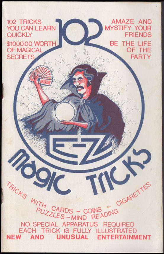 Image for 102 E-Z Magic Tricks booklet 1972 cards, coins, cigarettes, mind reading &c