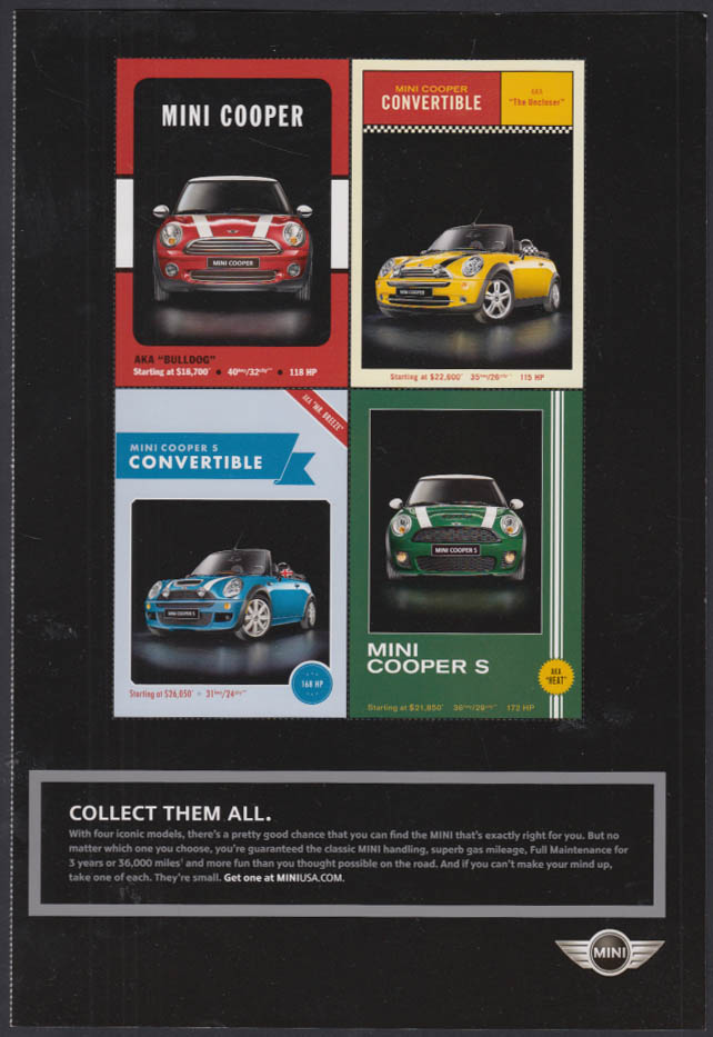 Image for 2007 Mini Cooper S & Convertible trading cards magazine insert uncut