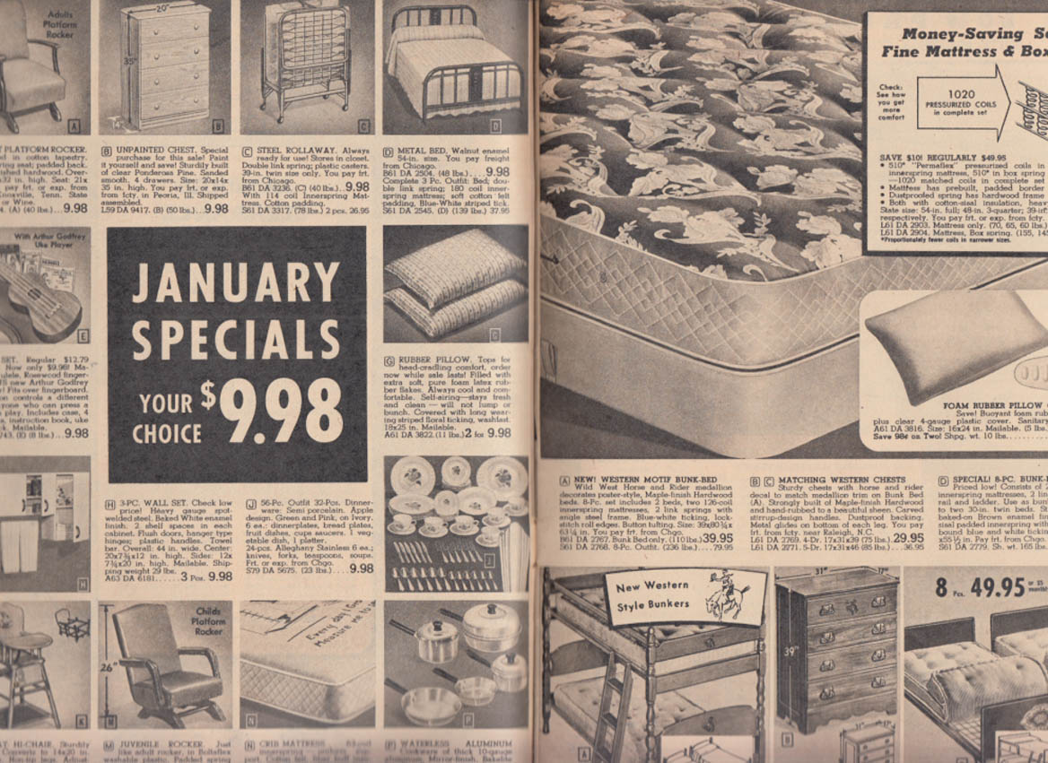 Spiegel January Sale Catalog 1951 linens auto clothing shoes furniture  music &c