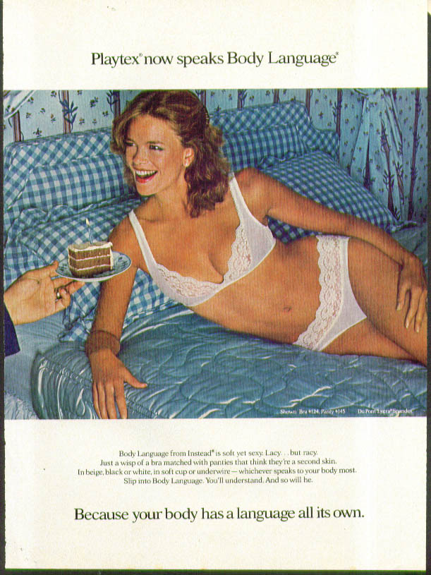 Playtex new speaks Body Language Bra & Panty ad 1980 panties