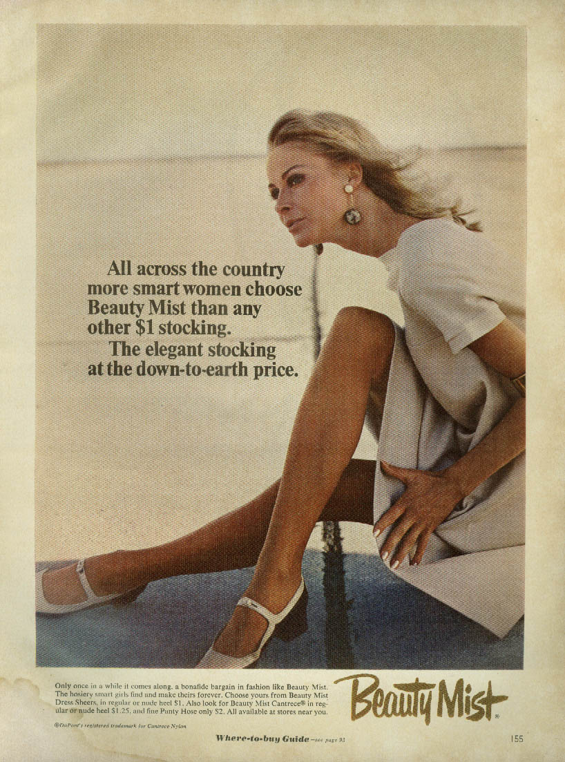 All across the country women choose Beauty Mist Stockings ad 1967 hosiery