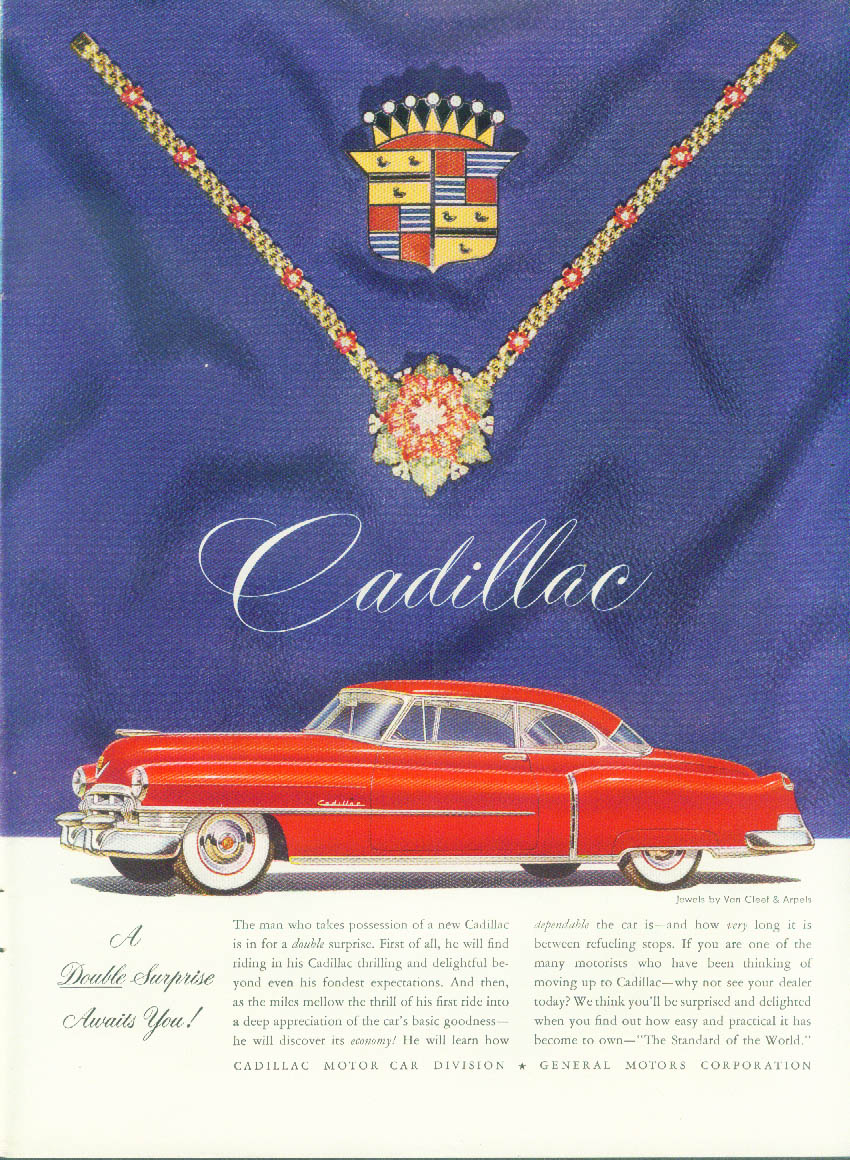 Image for A Double Surprise Awaits You! Cadillac Coupe ad 1950 NY