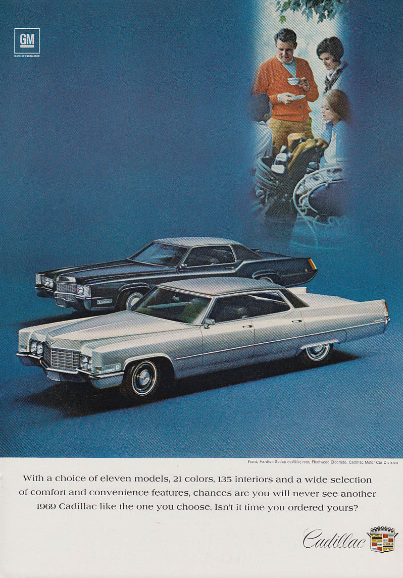 Image for A choice of eleven models Cadillac Sedan De Ville & Eldorado ad 1969 NY