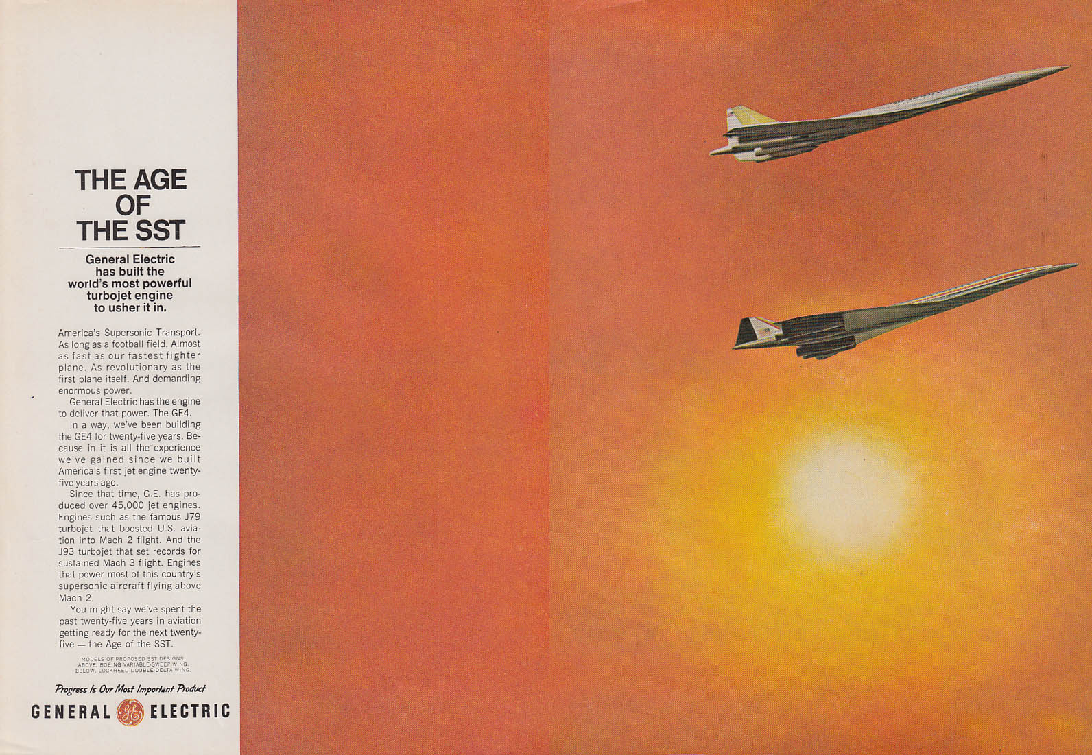 The Age of the SST  Electric GE4 Jet Engine ad 1966 BW