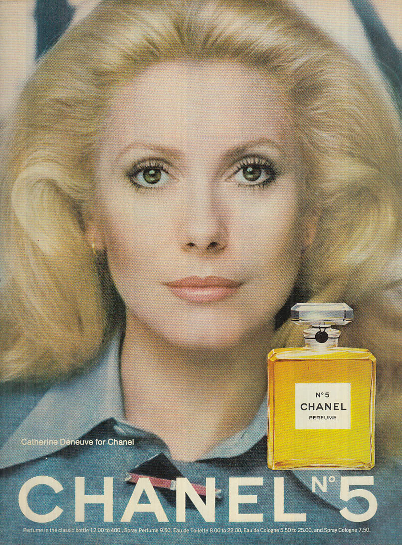 Catherine Deneuve for Chanel No 5 perfume ad 1973 Glamour