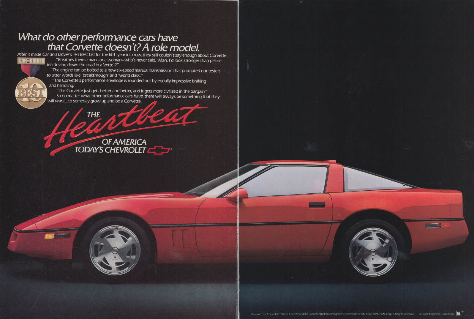 1989 Corvette ZR 1 King Of Hill Sweepstakes Original Print Ad-8.5 x 11"