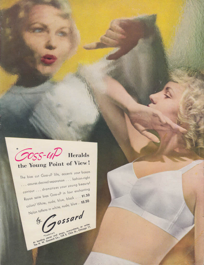 Goss-Up Heralds the Young Point of View! Gossard Bra ad 1948 GL