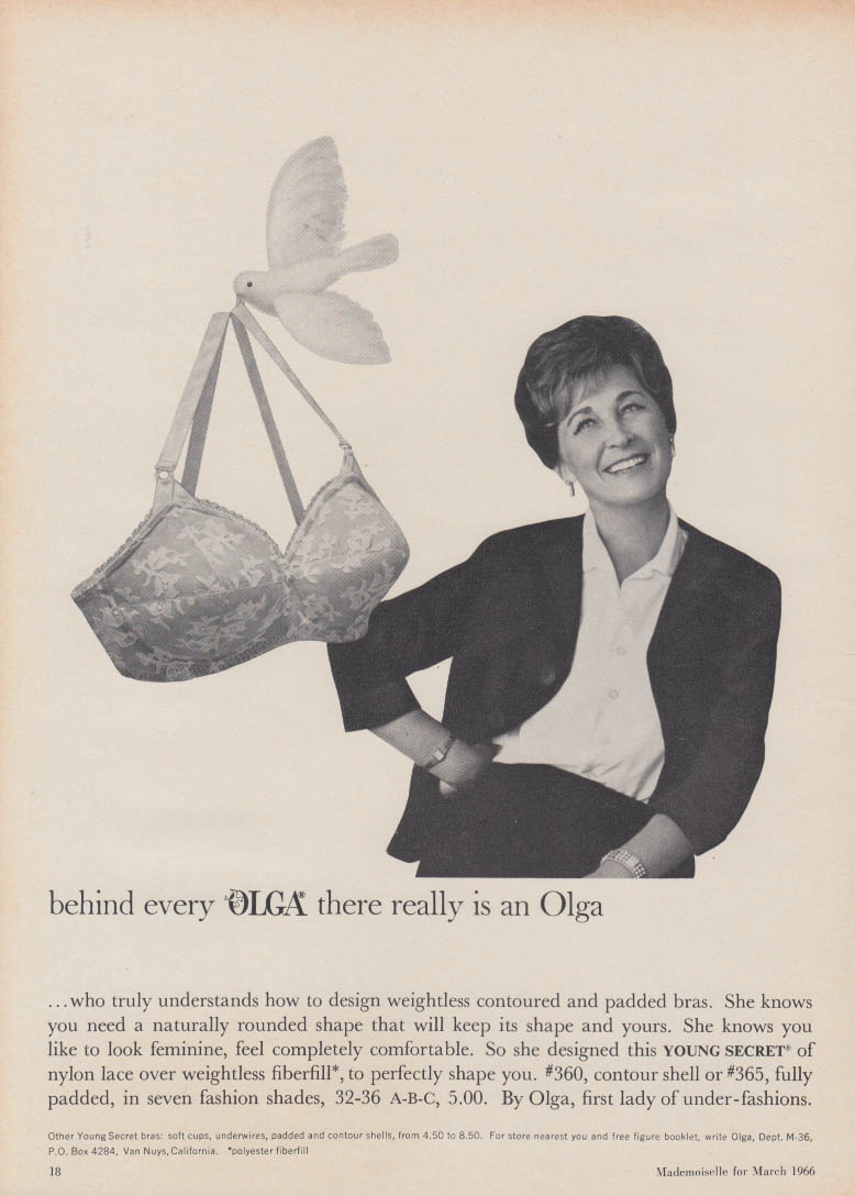 Behind every Olga there really is an Olga Young Secret bra ad 1966 Mlle
