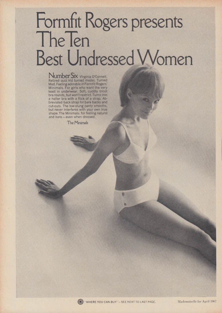 Formfit Rogers 10 Best Undressed Women #6 Virginia O'Connell bra ad 1967