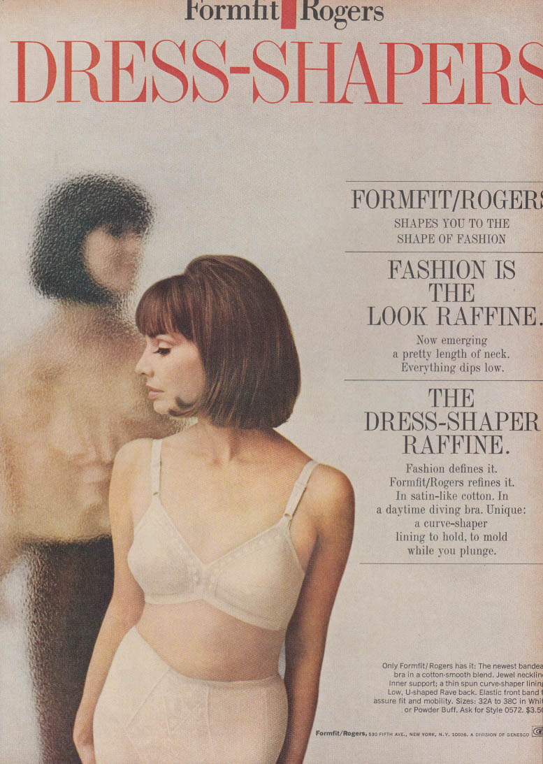 Formfit Rogers Dress-Shapers - Raffine bra ad 1965 Mlle
