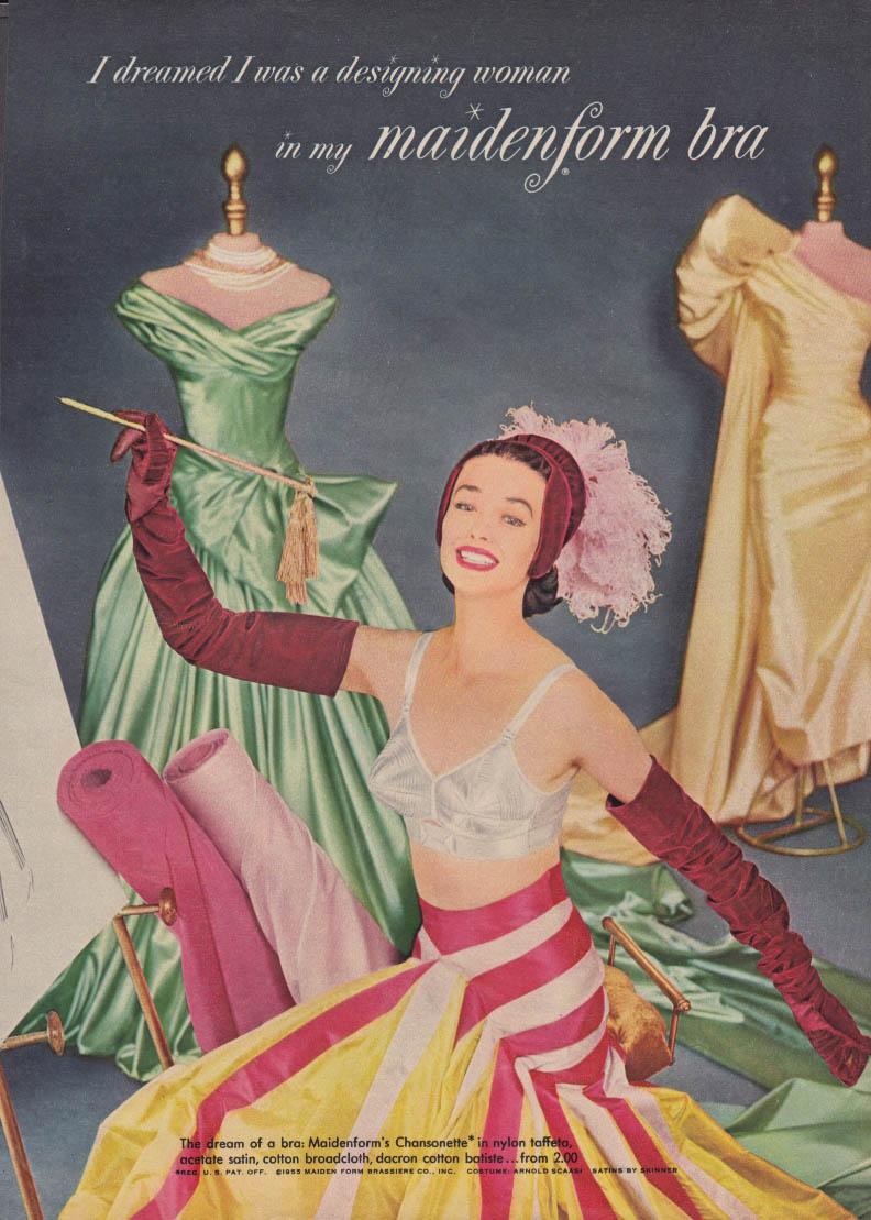 I dreamed I was a designing woman in my Maidenform Bra ad 1955 WD