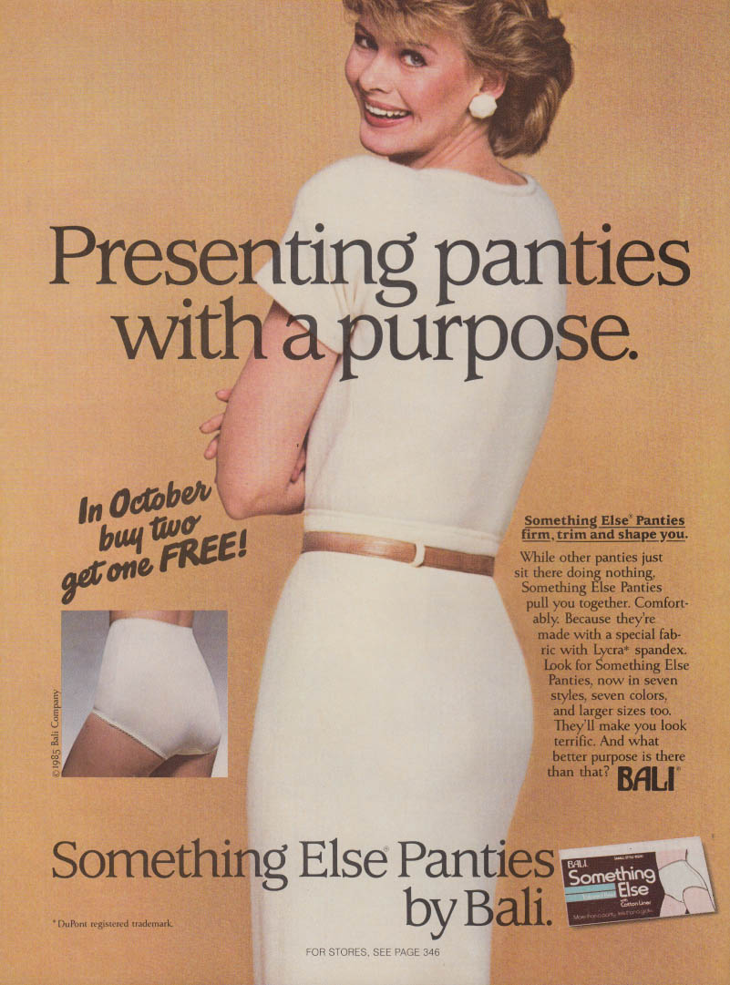 Caress yourself with new Danskin Bras & Panties ad 1983