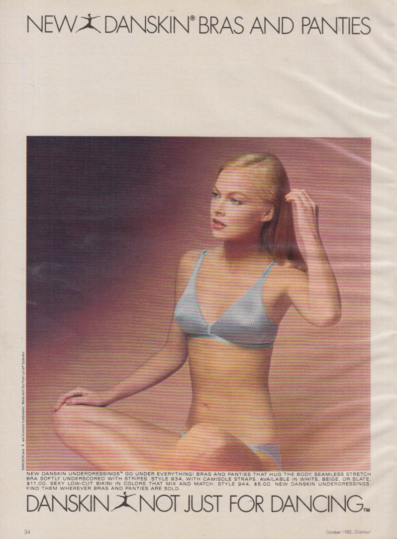 New Danskin Bras & Panties - Not Just for Dancing ad 1982 GL