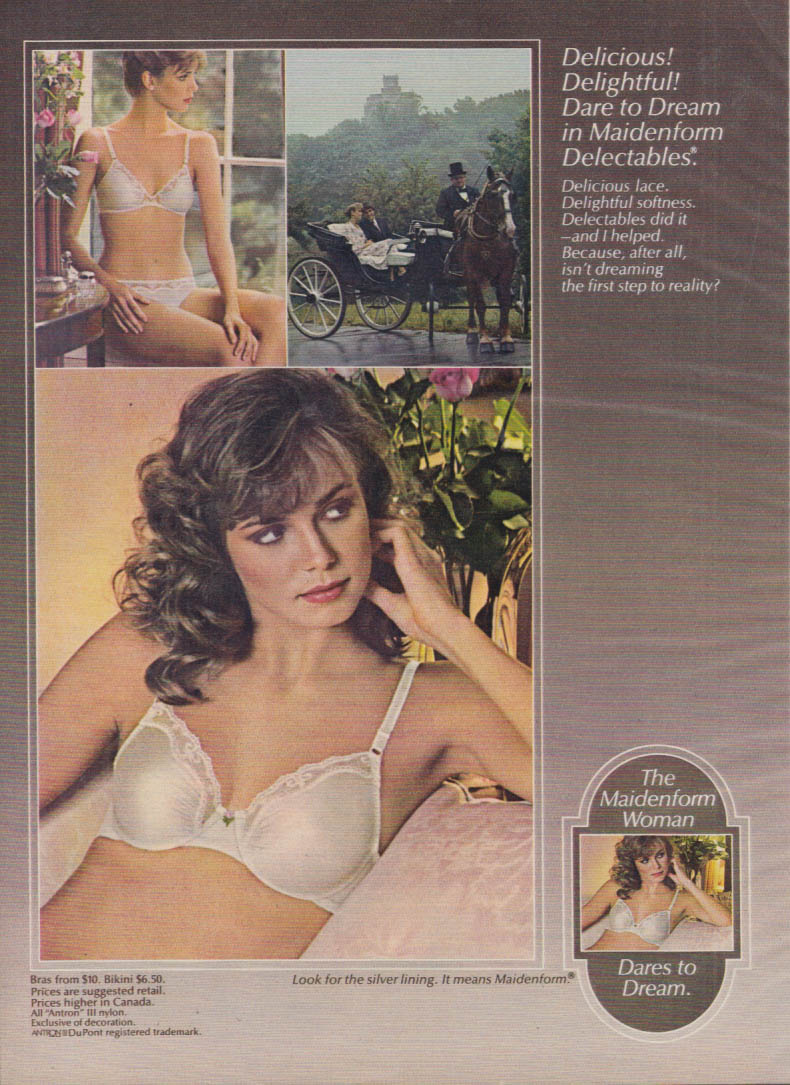 Delicious! Delightful! Maidenform Sweet Nothings bra panty ad 1984