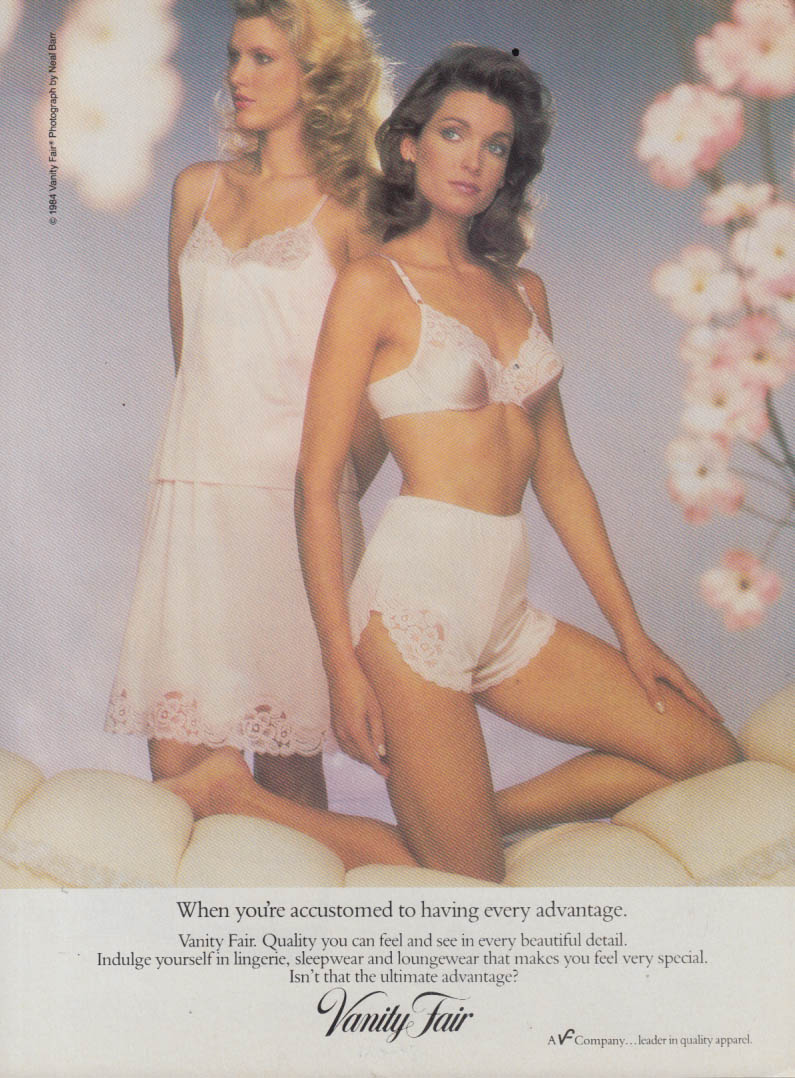 When you're accustomed to having every advantage Vanity Fair bra panties ad  1984