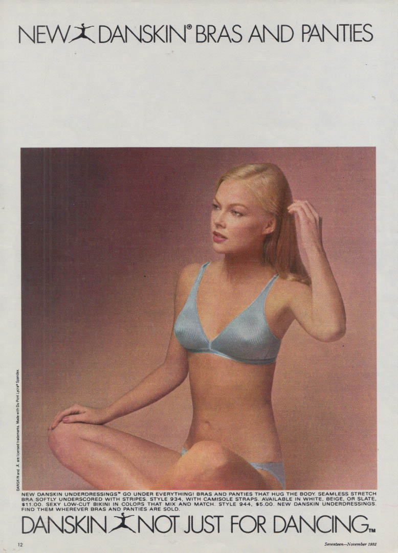 New Danskin Underdressings bra & panties ad 1982