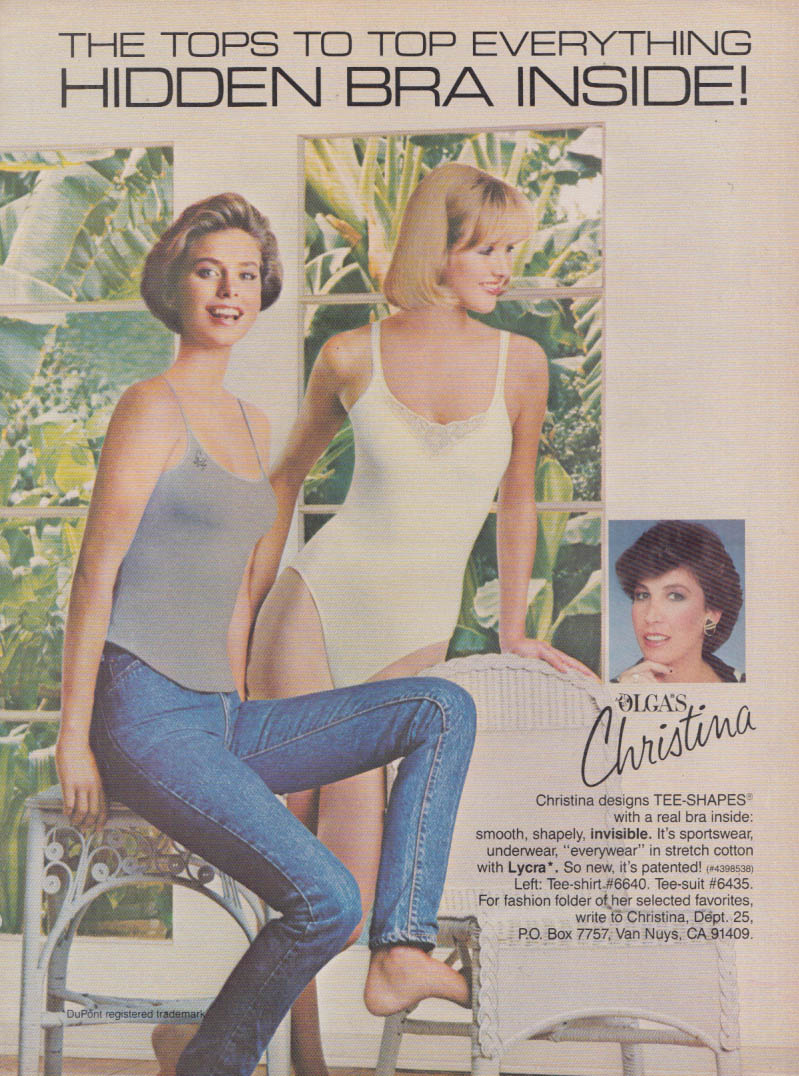 The tops to top everything Olga's Christine Tee-Shapes Bra ad 1985