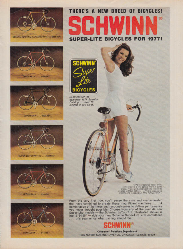 1977 Schwinn Super Lite New Breed Of Bicycles Original Print Ad-8.5 x 11" 