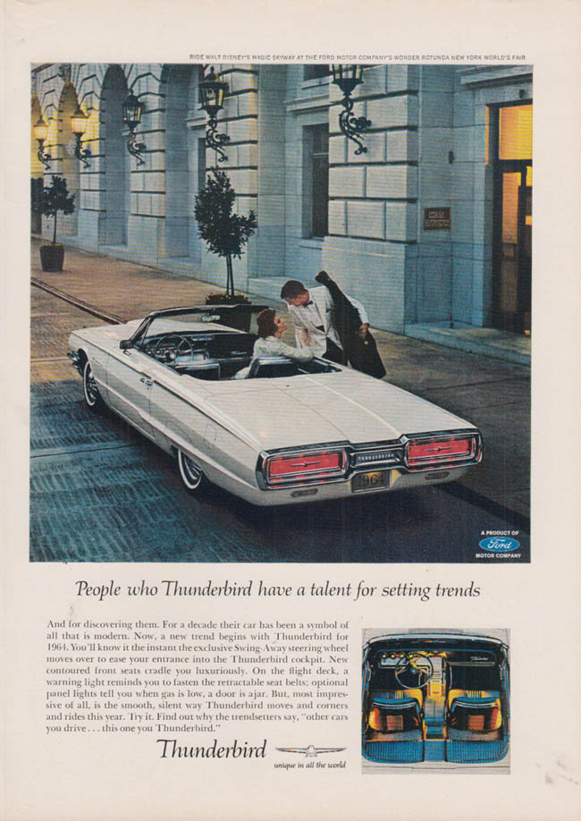 1962 Ford Thunderbird Unique In All The World Original Print Ad-8.5 x 11" 
