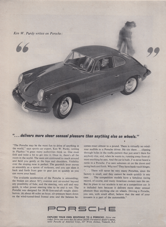 Image for Delivers more sheer sensual pleasure than anything else Porsche ad 1963 RT