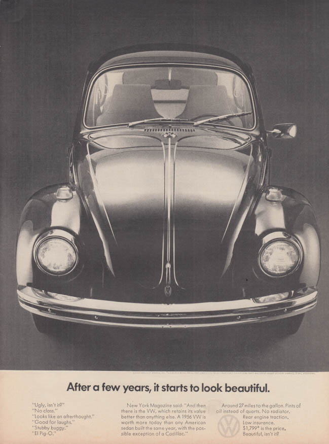 Image for After a few years it starts to look beautiful Volkswagen ad 1970 C&D