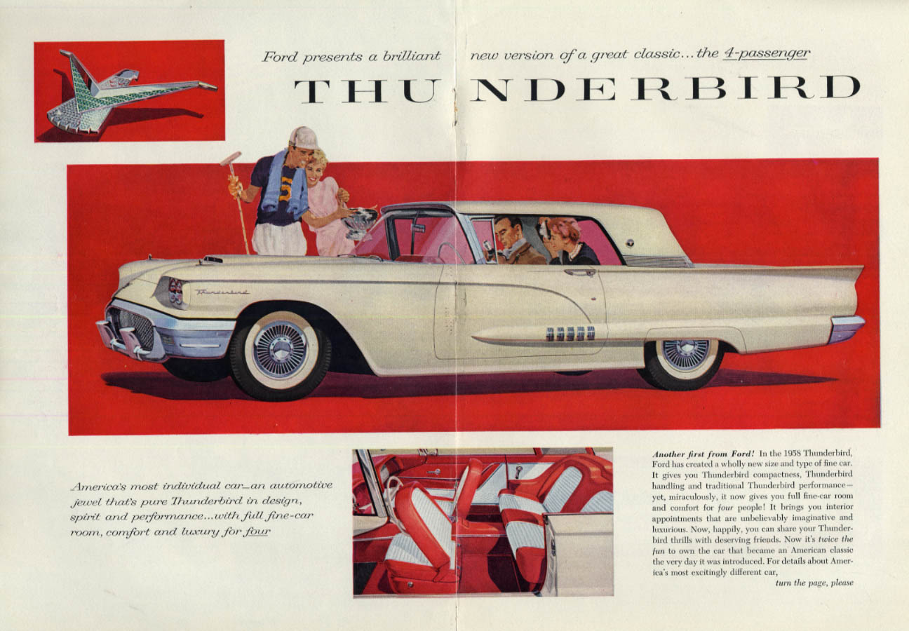 Image for A brilliant new version of a great classic - Ford Thunderbird ad 1958 SI