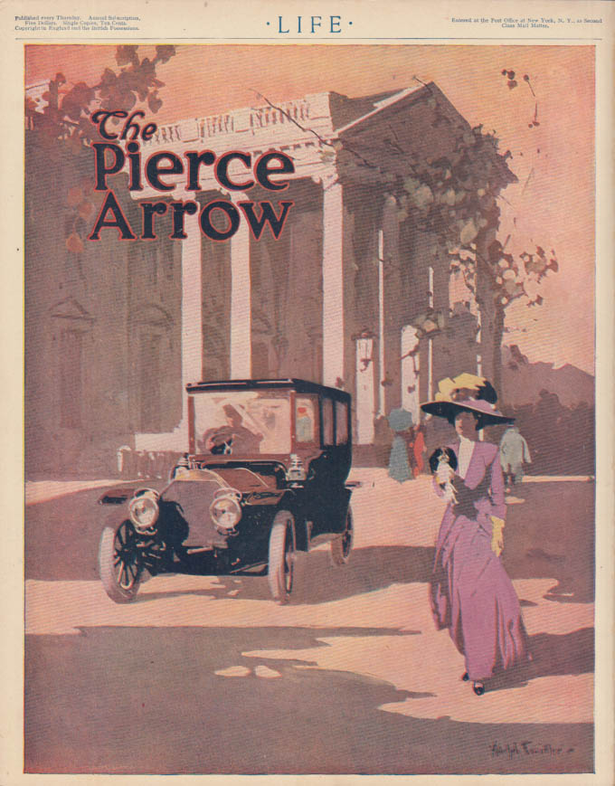 Image for The Pierce Arrow Limousine by Adolph Treidler Life Magazine 1909