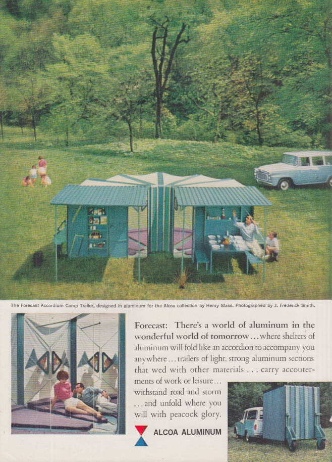 Image for Alcoa Forecast Accordium Camp Trailer by Henry Glass ad 1960 NY