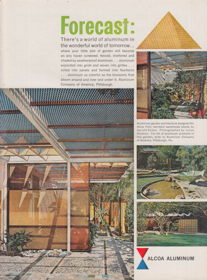 Image for Aluminum garden architecture by Garrett Eckbo - Alcoa ad 1960 NY