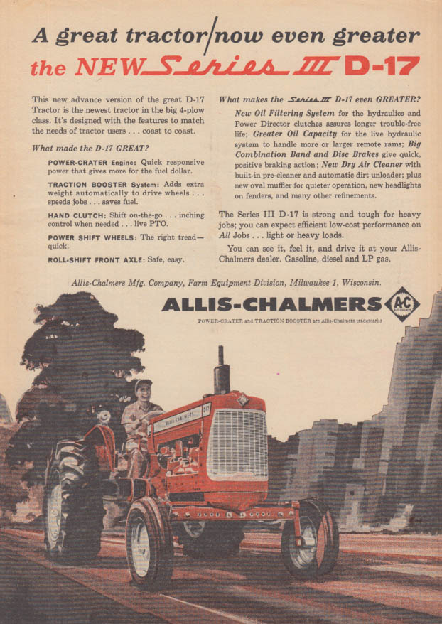 Image for A great new tractor now even greater Allis-Chalmers Series III D-17 ad 1963