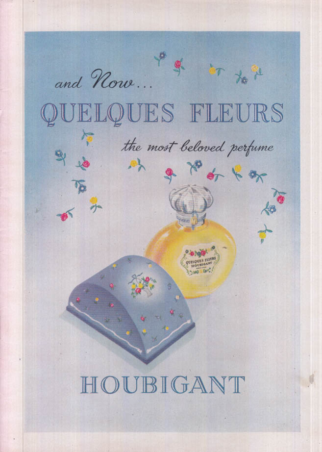Image for An now Quelques Fleurs beloved perfume by Houbiganta ad 1948 NY